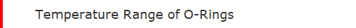 Temperature Range of O-Rings