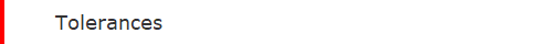 Tolerances